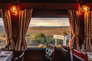 Derailment of South African luxury train carrying tourists to Zimbabwe. Rail travel incident.