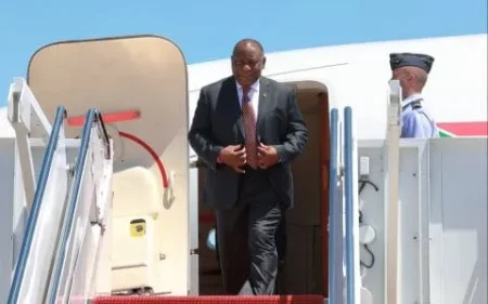President Cyril Ramaphosa arriving in Washington for a working visit on Monday, 19 May 2025 to meet US officials.