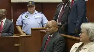 Jacob Zuma arrives at Pietermaritzburg High Court for corruption case involving Thales and arms deal.