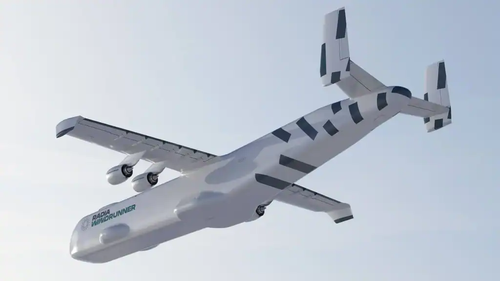 Radia WindRunner ultra-large cargo aircraft featured at Paris Air Show 2025 aerospace event.