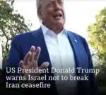 President Trump warns Israel on Iran ceasefire, urging restraint to avoid further conflict.