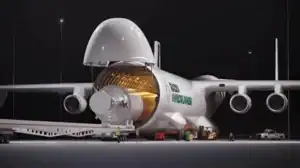 WindRunner cargo plane, world's largest aircraft, showcased at Paris Air Show 2025.