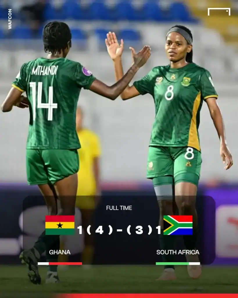 Ghana women's team celebrates WAFCON bronze after beating South Africa on penalties