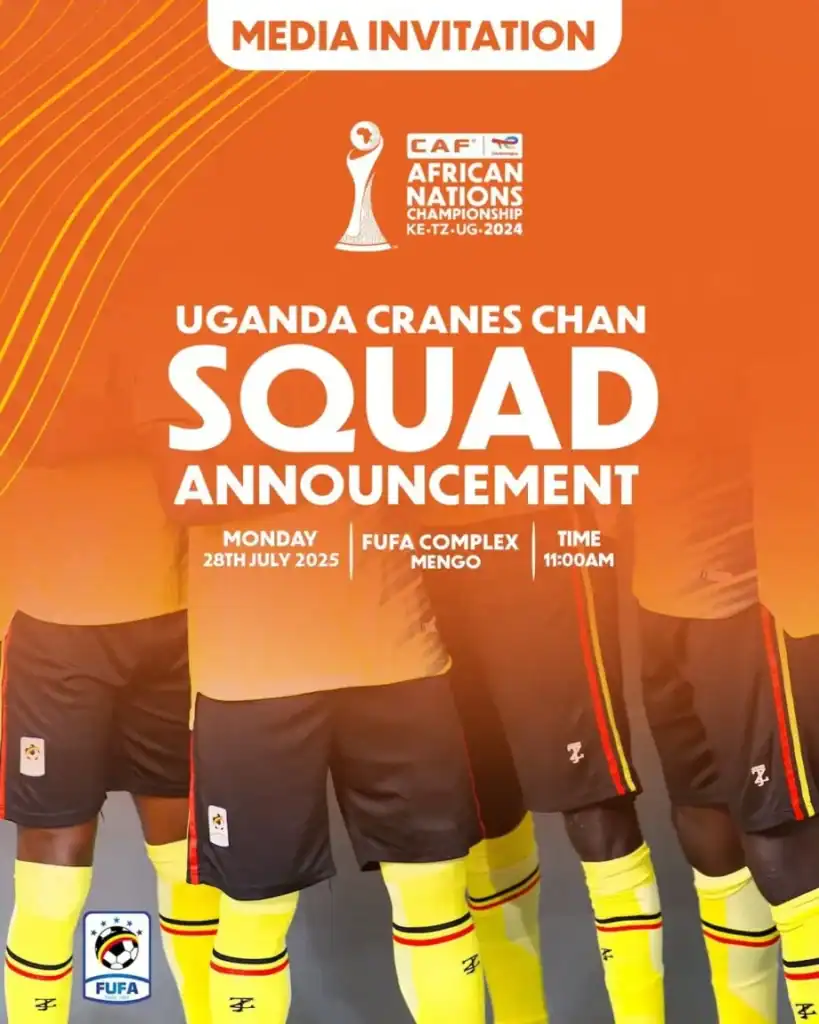 Uganda Cranes CHAN 2024 squad to be announced at FUFA House ahead of Group C tournament kickoff
