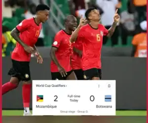 Mozambique celebrates 2-0 victory over Botswana in AFCON 2025 qualifier with fans cheering
