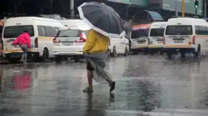 Severe thunderstorms and fire warnings South Africa issued by SAWS with storms, winds, and fire danger.
