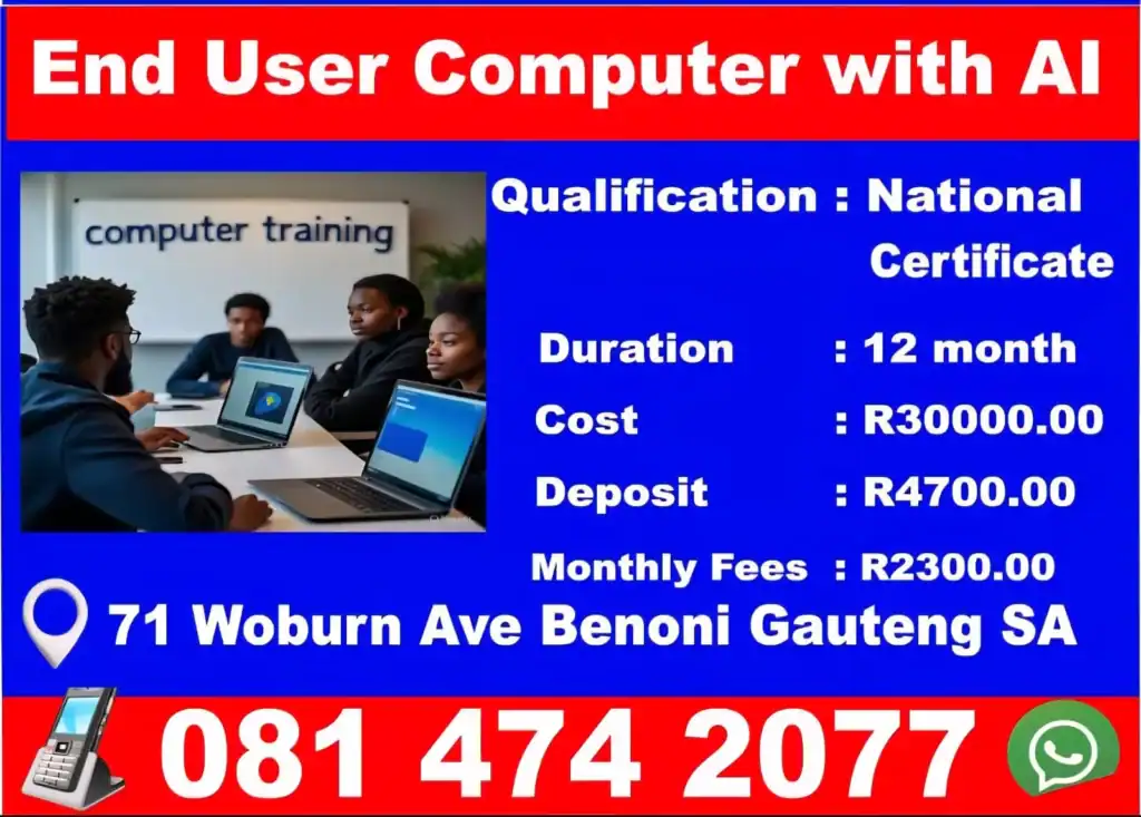 Apply now for the Computer End User with AI National Certificate 2026 at Alika Training in South Africa.