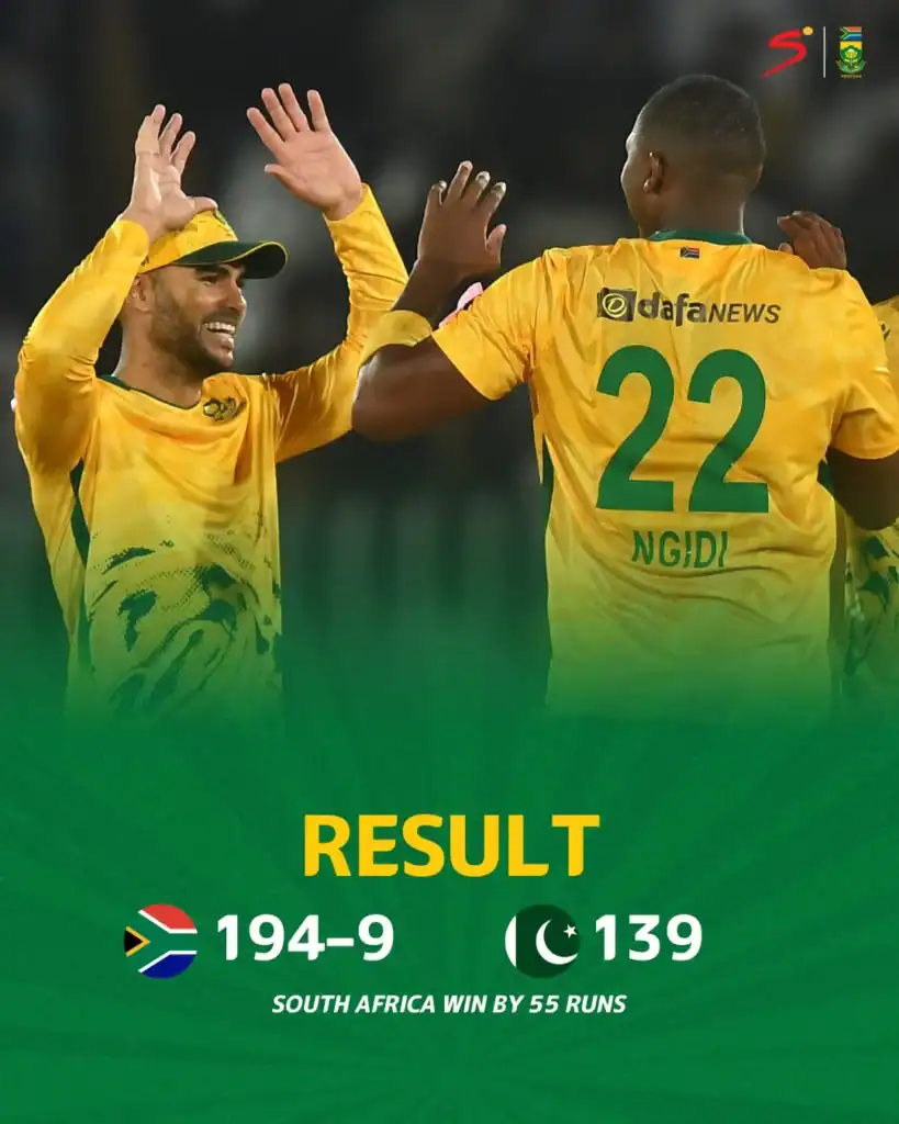 South Africa cricket defeats Pakistan in first T20I at Kingsmead Durban with George Linde starring performance