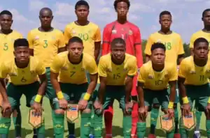Amajimbos celebrate after beating Bolivia 3-1 in the FIFA U-17 World Cup opening match in Doha.