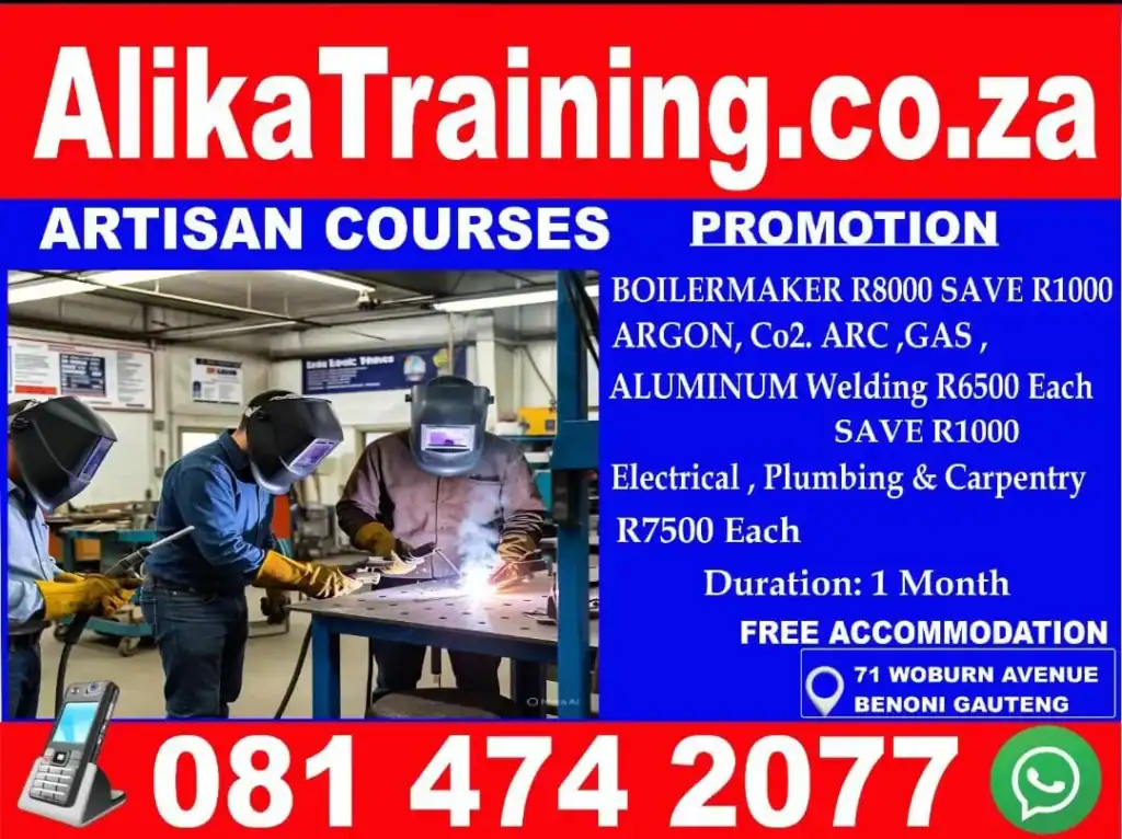 Alika Training Black Friday specials on Boilermaker and Welding courses save R1000 in Benoni.