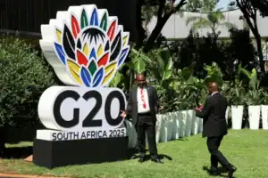 President Ramaphosa at the G20 Summit South Africa venue in Johannesburg ready to welcome leaders.