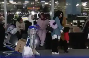 Palestinian refugees housed in a Johannesburg hotel after being stranded at OR Tambo Airport for 13 hours.