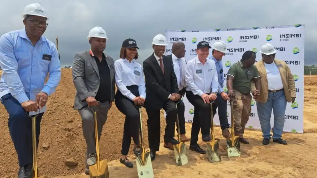 R20bn Durban-Gauteng logistics precinct launches Aerial view of Insimbi Ridge Logistics Precinct launching in Cato Ridge, boosting trade efficiency.