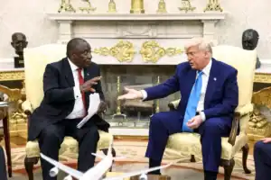 President Ramaphosa announces US in talks to attend G20 summit after initial boycott during press conference.