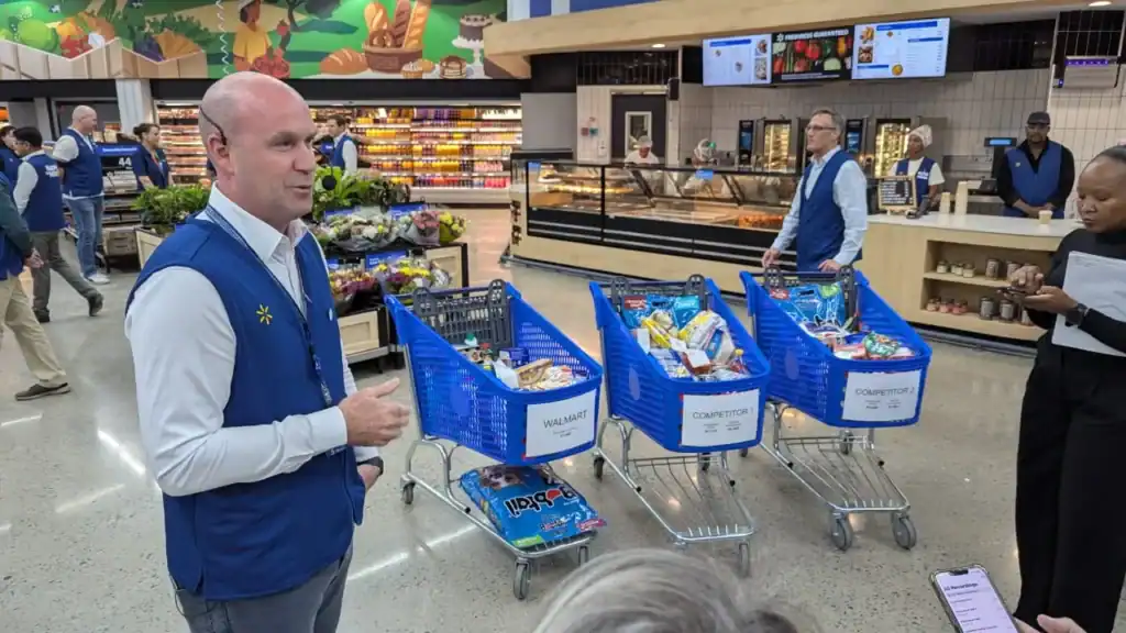 Walmart South Africa Every Day Low Prices grocery basket comparison at Clearwater Mall.