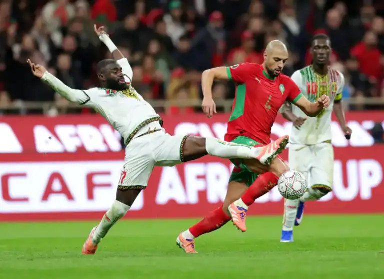 Morocco vs Mali end with a 1-1 draw in AFCON 2025: Brahim Díaz celebrates his penalty goal.