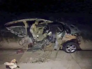 Wreckage of the head-on horror crash on N4 Mpumalanga between Machadodorp and Belfast.