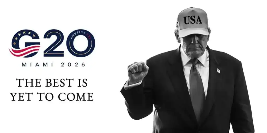 US G20 presidency 2026 launch Official US G20 presidency website featuring Donald Trump for the 2026 Miami summit launch.