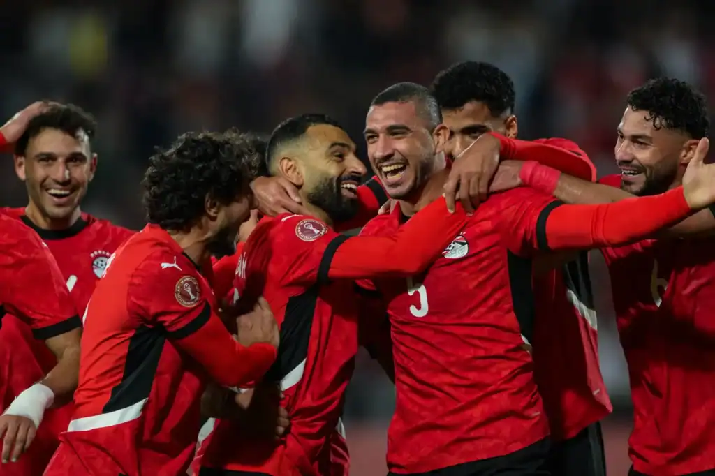 Mohamed Salah celebrates after Egypt dethrone Cote d'Ivoire to reach semi finals in AFCON 2025 match.