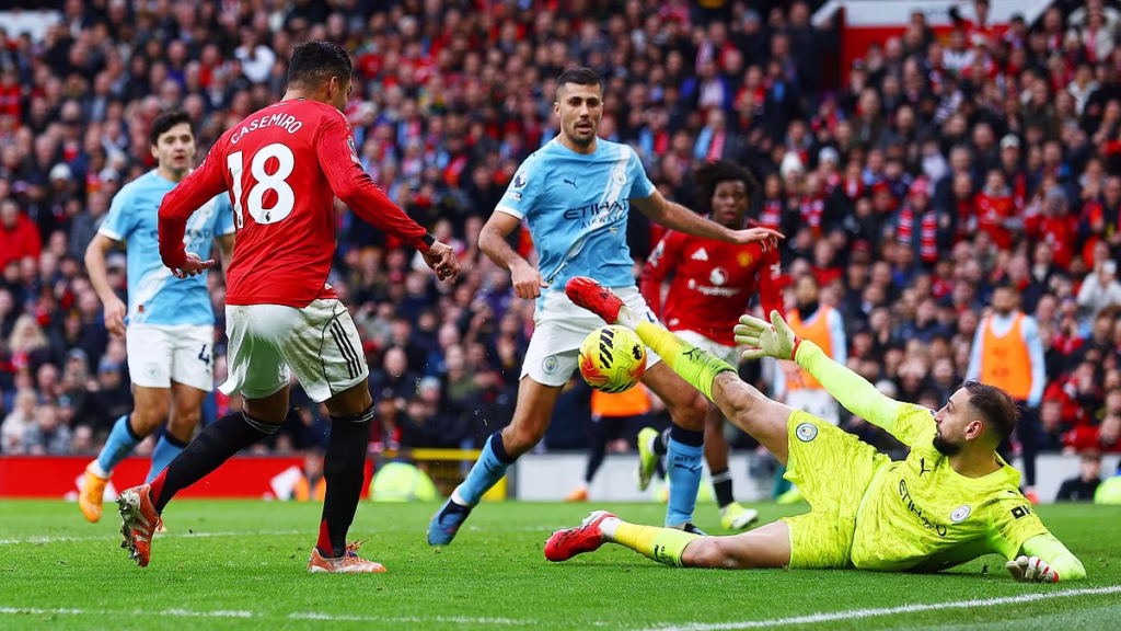 Manchester United celebrate 2-0 win over Manchester City in Premier League derby at Old Trafford