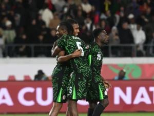 Nigeria celebrate penalty shootout win over Egypt to claim AFCON 2025 third place.