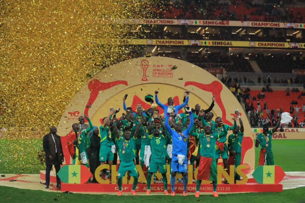 Senegal celebrate winning AFCON 2025 after extra-time victory over Morocco in Rabat final