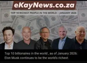 Elon Musk leads the 2026 Billionaires List with Amancio Ortega entering the top 10 richest people.