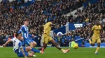 Crystal Palace players celebrate Ismaila Sarr winning goal against Brighton in Premier League match