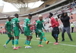 Sekhukhune United celebrate Mojela’s brace in 2-0 Betway Premiership win over Orbit
