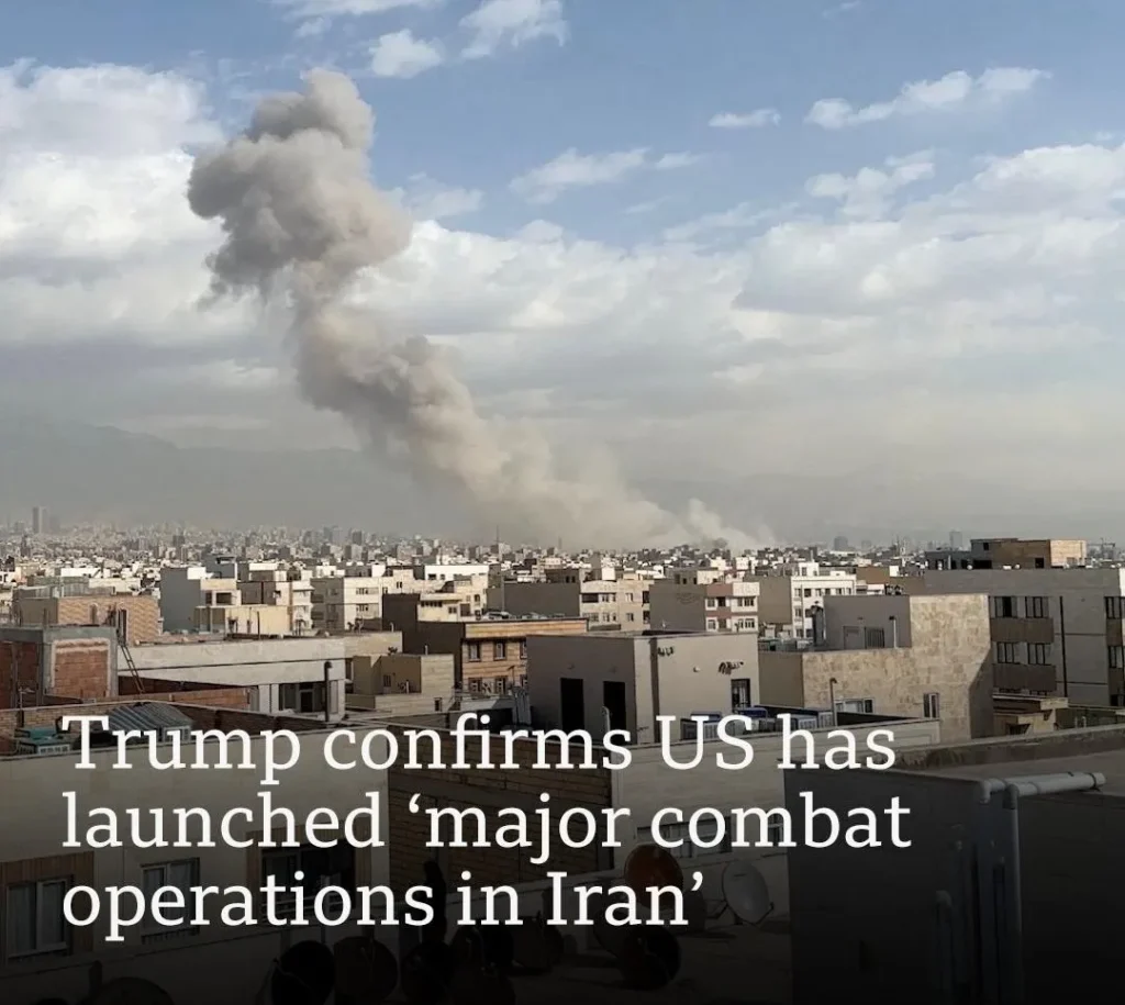 Trump announces major combat operations in Iran as explosions are reported across Tehran and tensions rise
