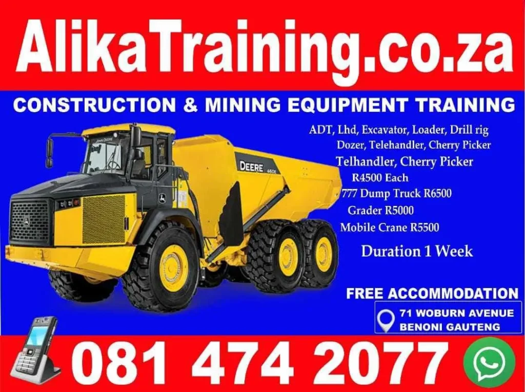 ADT dump truck and excavator operator training at Alika Training for construction skills