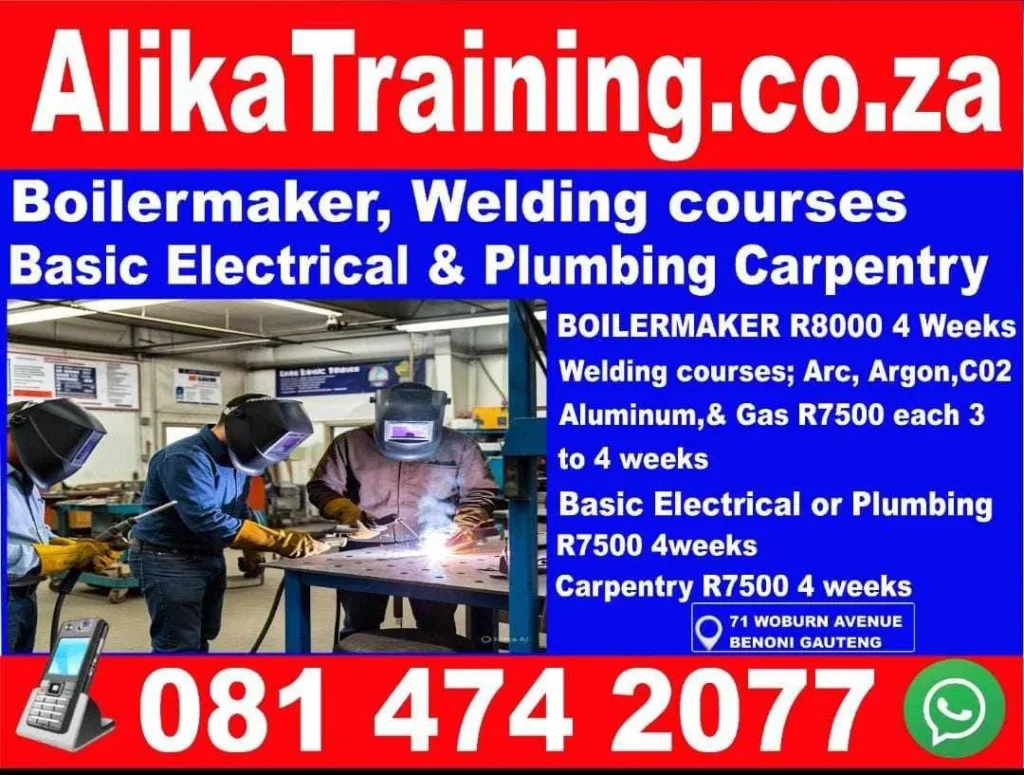 Training in welding, electrical, plumbing and carpentry courses at Alika Training