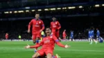 Khvicha Kvaratskhelia celebrates the PSG outclass Chelsea to reach Champions League last eight win.