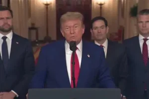 Trump says Iranian oil facility is ‘totally demolished’ but US may continue to bomb it ‘just for fun’