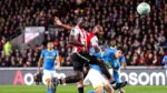 Adam Armstrong celebrates during the Brentford vs Wolves draw at the Gtech Community Stadium in 2026.