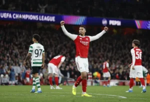 Arsenal vs Sporting CP 0-0 UEFA Champions League match Emirates Stadium semifinal qualification