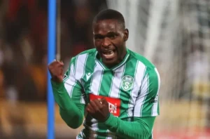 Siwelele FC players celebrate beating Kaizer Chiefs 2-0 to end their unbeaten run.