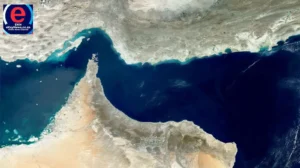 Iranian Revolutionary Guard (Sepah) forces warning a US Navy warship in the Strait of Hormuz.
