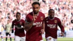 Callum Wilson celebrates his 92nd-minute winning goal against Everton at the London Stadium in 2026.