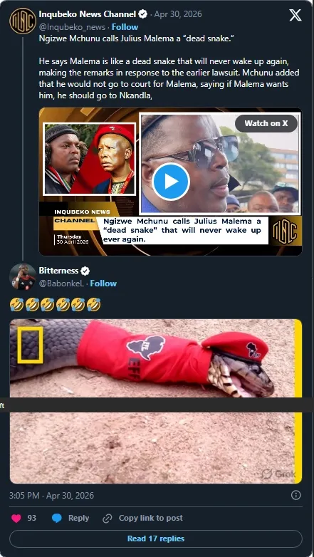 Ngizwe Mchunu makes explosive VBS and On-Point corruption allegations against Julius Malema.