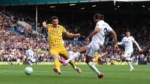 Dominic Calvert-Lewin celebrates after Leeds beat Brighton 1-0 to snare all three points.