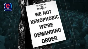 Protesters gather during national shutdown warning over illegal immigration in South Africa