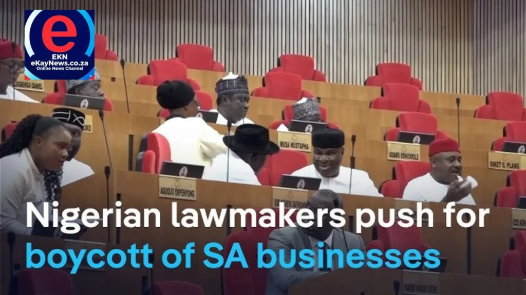 Nigerian lawmakers propose blocking South African business permits for MTN and DStv over xenophobia.