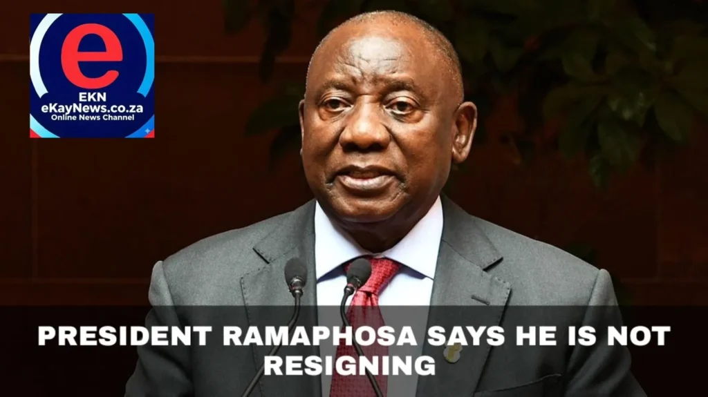 President Cyril Ramaphosa addresses the nation to say he will not resign over Phala Phala.