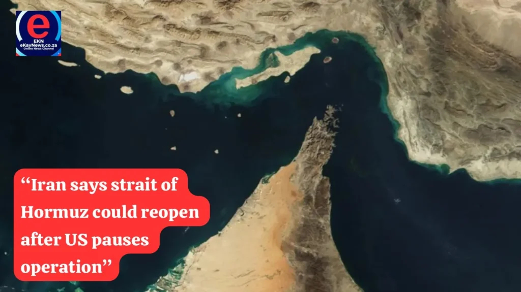 Oil tankers passing through the Strait of Hormuz as Iran hints at reopening the waterway.