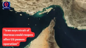 Oil tankers passing through the Strait of Hormuz as Iran hints at reopening the waterway.