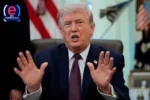 US President Donald Trump speaks to reporters at Joint Base Andrews about Iran peace proposals.