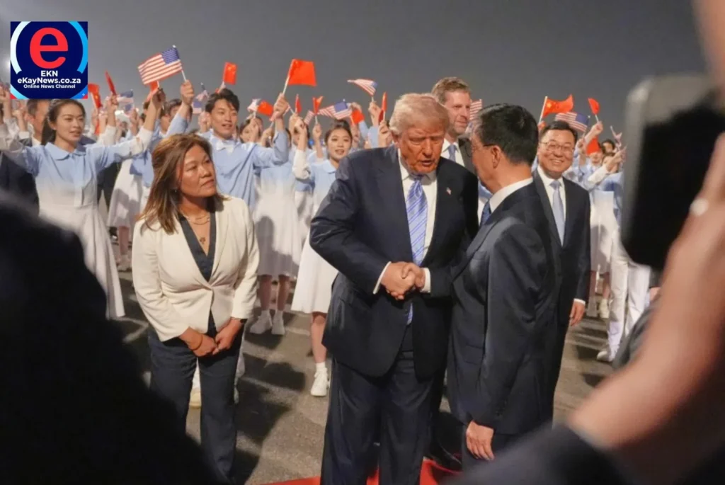President Donald Trump and Xi Jinping at the 2026 Beijing summit discussing trade and the Iran war.