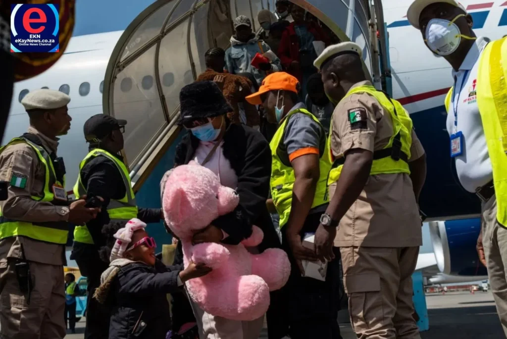 Nigerian nationals prepare for repatriation flight from South Africa after immigration processing