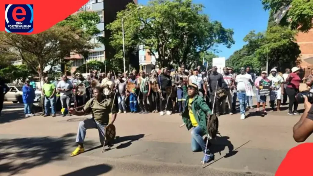 Benoni march against illegal immigrants protest in Johannesburg township Ekurhuleni demonstration crowd